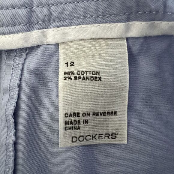 Dockers Skort Womens 12 Light Blue Waist Rope Tie Belt Short Mini Pockets Casual - Picture 9 of 13